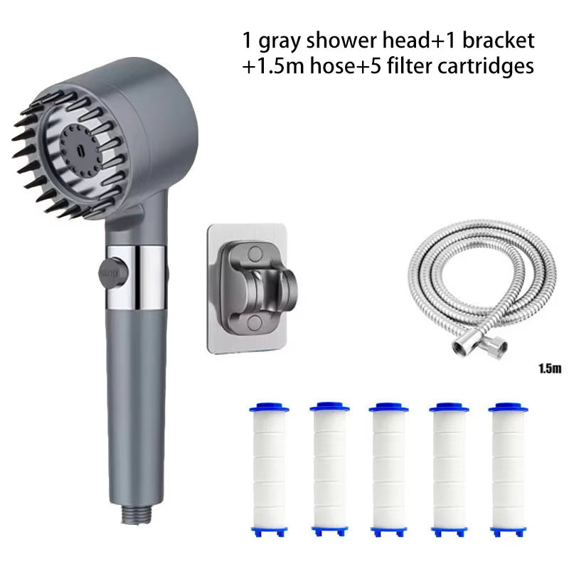 Shower Filter Four Modes Bathroom Accessories Head Massage Showerhead Replete for Shower Heads Knobs Showers Parts Fixture Home